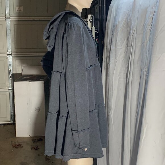 Free People Raw-Edge Zip-Front Hoodie NWT - Picture 8 of 16